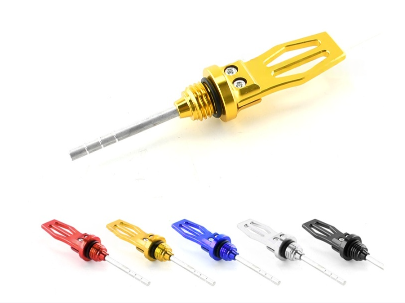 摩托车改装配件GY6机油尺 通用螺丝盖机油盖铝合金CNC机油测量尺